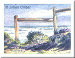 Maslins Beach nude south coast miniature painting watercolor dollhouse 1:12 scale storm winter seascape